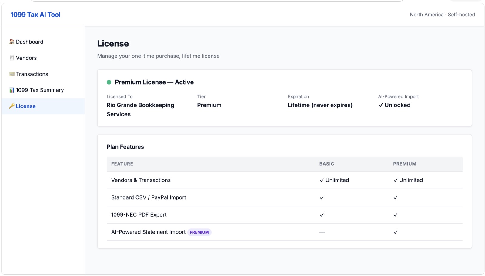 License activation page